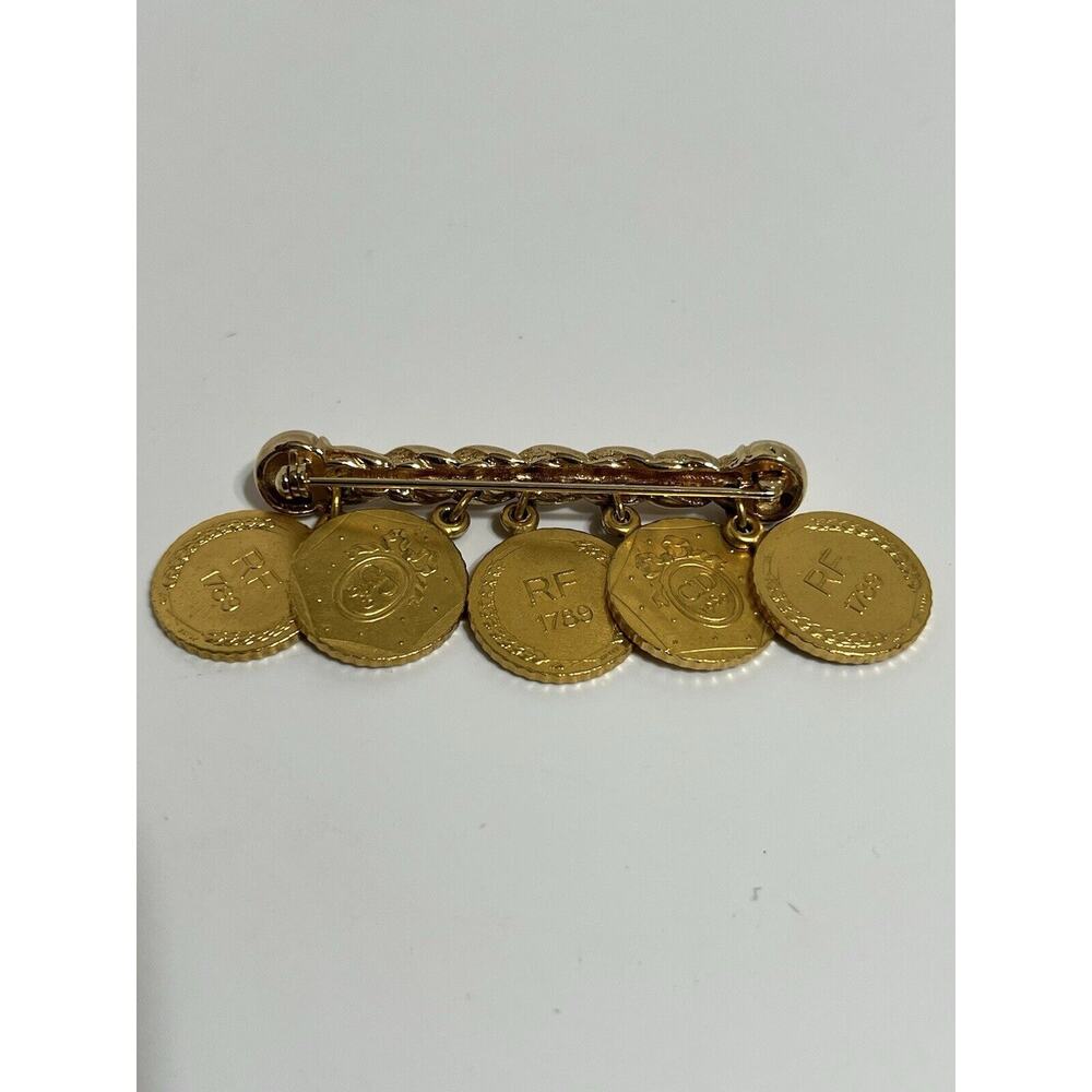 Vtg Christian Dior 1989 French Bicennential Gold Coin Brooch - Picture 5 of 7